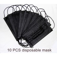 10/5/3Pcs Mouth Mask Disposable Black Cotton Mouth Face Masks Non-Woven Mask Anti-Dust Mask 3 Filter Activated Anti Pollution